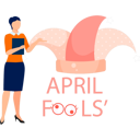 پیش‌نمایش فایل girl-introducing-april-fools-hat-11855510 از پک اول آوریل و شوخی
