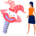 پیش‌نمایش فایل girl-seeing-jumping-clown-11855521 از پک اول آوریل و شوخی