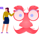 پیش‌نمایش فایل girl-talking-about-cartoon-mask-11855493 از پک اول آوریل و شوخی