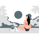 پیش‌نمایش فایل beach-girl-sitting-beach-in-heat-11933459 از پک آب و هوا