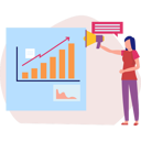 پیش‌نمایش فایل girl-announcing-business-increasing-graph-11885446 از پک ارتباطات