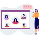 پیش‌نمایش فایل girl-talking-with-friends-on-mobile-11885426 از پک ارتباطات