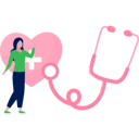 پیش‌نمایش فایل girl-checks-heart-with-stethoscope-11860729 از پک روز جهانی فشار خون