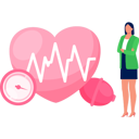 پیش‌نمایش فایل girl-standing-near-healthy-heart-and-stethoscope-11860751 از پک روز جهانی فشار خون