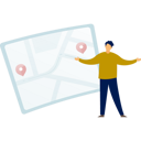 پیش‌نمایش فایل boy-finding-locations-in-map-11881676 از پک برنامه مسیریابی