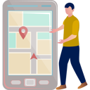 پیش‌نمایش فایل boy-presenting-map-on-mobile-screen-11881728 از پک برنامه مسیریابی