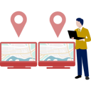 پیش‌نمایش فایل boy-showing-location-pins-11881735 از پک برنامه مسیریابی