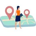 پیش‌نمایش فایل girl-looking-at-location-pin-11881709 از پک برنامه مسیریابی