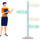 پیش‌نمایش فایل girl-presenting-route-directions-11881747 از پک برنامه مسیریابی