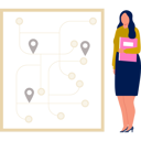 پیش‌نمایش فایل girl-presents-analytic-pin-graph-11881672 از پک برنامه مسیریابی