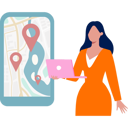 پیش‌نمایش فایل girl-using-laptop-to-see-location-pins-11881734 از پک برنامه مسیریابی