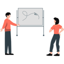 پیش‌نمایش فایل man-explaining-his-point-by-draw-on-board-to-girl-11887575 از پک ارتباطات کسب‌وکار