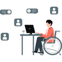 پیش‌نمایش فایل man-on-wheelchair-working-on-laptop-for-social-media-11887554 از پک ارتباطات کسب‌وکار