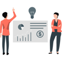 پیش‌نمایش فایل two-employees-making-graph-based-card-11887502 از پک ارتباطات کسب‌وکار
