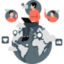 پیش‌نمایش فایل woman-getting-requests-and-reviews-from-different-countries-of-world-11887506 از پک ارتباطات کسب‌وکار