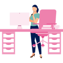 پیش‌نمایش فایل girl-thinking-about-her-project-at-workstation-11931262 از پک ایستگاه کاری