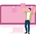 پیش‌نمایش فایل man-dancing-with-joy-and-standing-in-front-of-monitor-11931258 از پک ایستگاه کاری