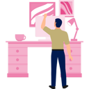 پیش‌نمایش فایل man-hanging-something-at-his-workplace-11931265 از پک ایستگاه کاری