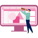 پیش‌نمایش فایل man-using-telescope-standing-in-front-of-the-monitor-showing-geometric-shapes-11931266 از پک ایستگاه کاری