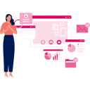 پیش‌نمایش فایل woman-presenting-call-features-at-workplace-11931341 از پک ایستگاه کاری