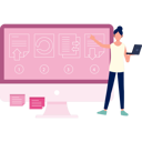پیش‌نمایش فایل woman-showing-graphical-diagrams-on-monitor-11931249 از پک ایستگاه کاری