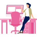 پیش‌نمایش فایل woman-standing-against-table-11931259 از پک ایستگاه کاری