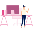 پیش‌نمایش فایل woman-waving-hand-standing-next-to-workplace-11931263 از پک ایستگاه کاری