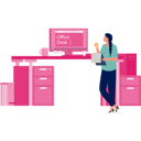 پیش‌نمایش فایل young-lady-enjoying-drink-standing-next-to-office-desk-11931287 از پک ایستگاه کاری