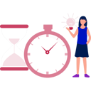 پیش‌نمایش فایل girl-has-an-idea-for-clock-and-sandglass-11881869 از پک زمان طلاست
