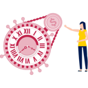 پیش‌نمایش فایل girl-relates-dollar-coin-with-time-machine-11881884 از پک زمان طلاست