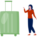 پیش‌نمایش فایل girl-pointing-on-the-travel-bag-11859205 از پک ورود