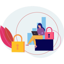 پیش‌نمایش فایل girl-installing-double-verification-locks-on-her-laptop-11887399 از پک امنیت سایبری