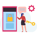 پیش‌نمایش فایل girl-saying-something-about-lock-setting-11887396 از پک امنیت سایبری