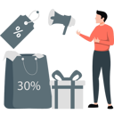 پیش‌نمایش فایل boy-announcing-discount-offer-with-rewards-11992150 از پک تخفیف