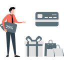 پیش‌نمایش فایل male-banker-gives-discount-on-card-shopping-11992205 از پک تخفیف