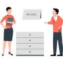 پیش‌نمایش فایل man-informing-girl-about-big-sale-11992185 از پک تخفیف