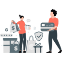 پیش‌نمایش فایل young-boy-giving-shopping-bill-to-girl-11992171 از پک تخفیف