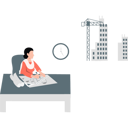 پیش‌نمایش فایل girl-drawing-map-of-building-11991918 از پک زندگی شرکتی