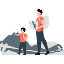 پیش‌نمایش فایل child-pointing-at-side-and-man-guides-him-11992308 از پک کوهنوردی