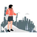 پیش‌نمایش فایل girl-reached-alone-at-destination-11992256 از پک کوهنوردی