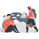 پیش‌نمایش فایل man-get-tired-from-hiking-and-girl-moves-on-11992331 از پک کوهنوردی