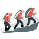 پیش‌نمایش فایل team-of-three-friends-moving-on-to-destination-11992255 از پک کوهنوردی