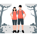 پیش‌نمایش فایل two-friends-standing-in-forest-11992269 از پک کوهنوردی