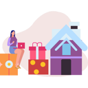 پیش‌نمایش فایل girl-transferring-gifts-to-home-12072105 از پک کریسمس