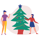 پیش‌نمایش فایل girls-decorated-christmas-tree-12072091 از پک کریسمس