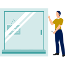 پیش‌نمایش فایل boy-pointing-at-shops-closed-door-12055540 از پک بسته