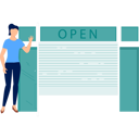 پیش‌نمایش فایل girl-has-opened-shutter-of-the-shop-12055526 از پک بسته