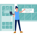 پیش‌نمایش فایل girl-welcoming-customers-12055520 از پک بسته