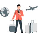 پیش‌نمایش فایل businessman-going-world-trip-12234408 از پک تور کاری