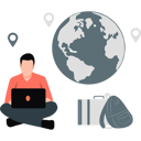 پیش‌نمایش فایل businessman-working-on-world-tour-12234395 از پک تور کاری